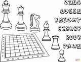 Chess Coloring Pieces Ajedrez Para Colorear Dibujo Pages Drawing Board Printable Color Piezas Kids Clipart Games Sheet Ingles sketch template