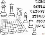 Coloring Chess Pieces Pages Printable Games Drawing sketch template