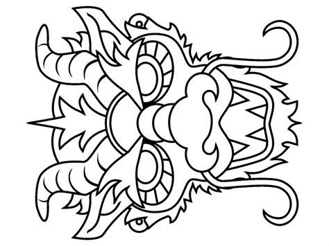 dragon mask coloring page coloring pages