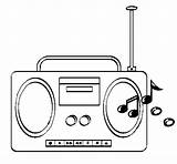 Radio Coloring Cassette Coloringcrew Music sketch template