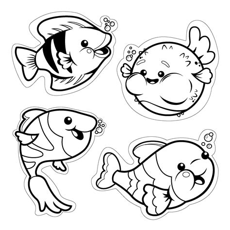 image detail  cute fish inkadinkado cling stamps  sheet