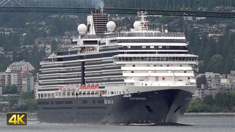 nieuw amsterdam cruise ship arriving   port  vancouver youtube