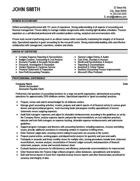 senior accountant resume experienced senior accountant resume  word