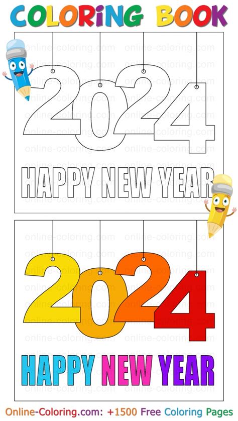 happy  year    coloring page