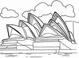 Coloring Pages Opera Landmarks House Sydney Famous Australia Tower Around Sidney Drawing Landmark Oscar Drawings Building Kids Collection Colouring Outline sketch template
