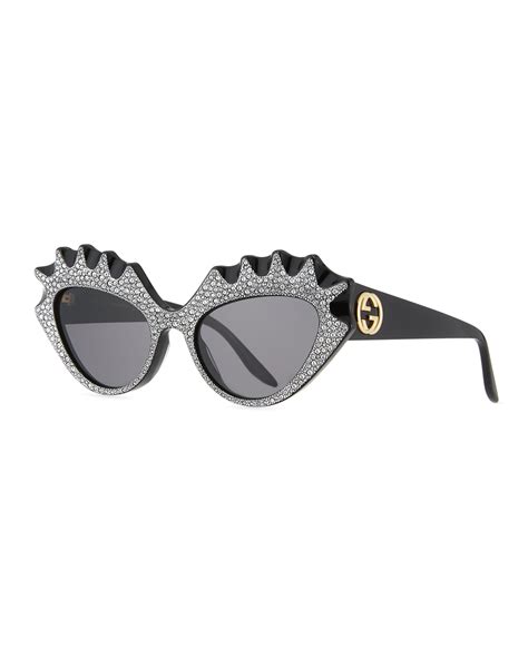 gucci hollywood forever irregular acetate cat eye sunglasses with