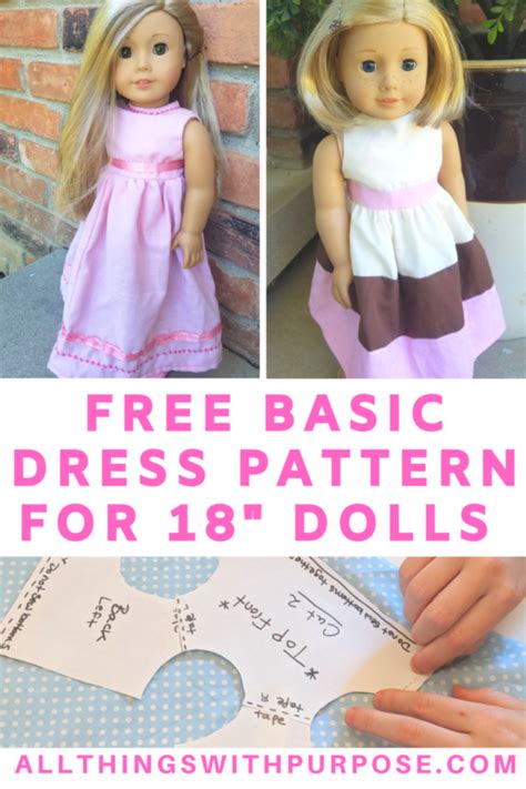 basic dress pattern  american girl   dolls