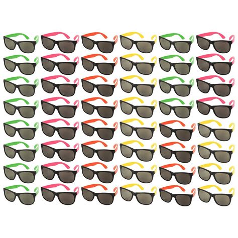 48 pack party glasses 80s party favors plastic neon sunglasses