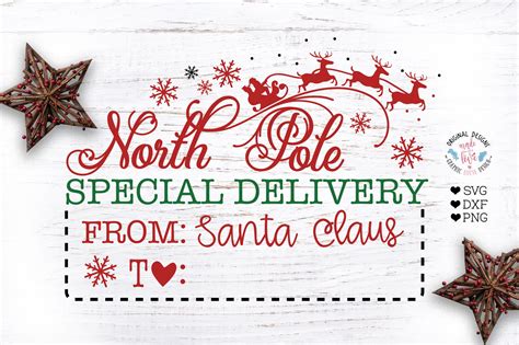north pole special delivery christmas cut file  svgs design