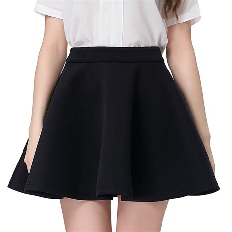 black skater skirt 2017 summer womens high waist mini short skirts