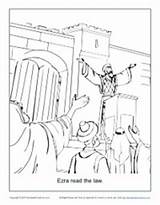 Ezra Coloring Pages Law Bible Nehemiah Kids Activities Activity School Sunday Preaching Crafts Temple Read Preschool Printable Story Colouring Craft sketch template
