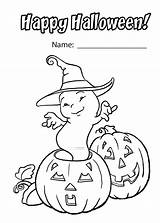 Halloween Happy Coloring Pages Pumpkin Cute Printable Ghost Color Getcolorings Funny Sheets Pumpkins Kids Print Disney Holidays sketch template