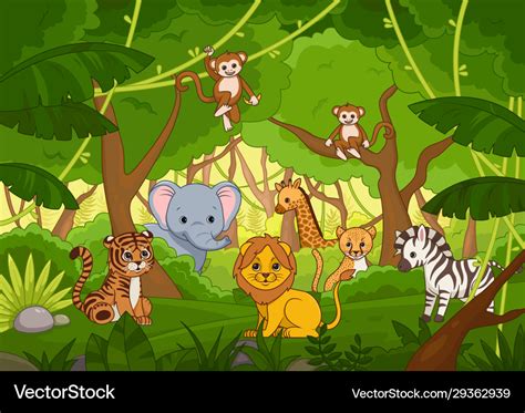 cute cartoon jungle animals