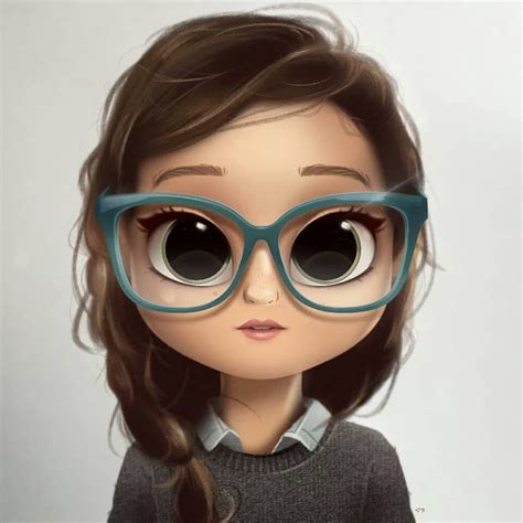 Cartoon Girl With Glasses Drawing Maxipx