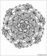 Mandala Butterfly Pages Coloring sketch template