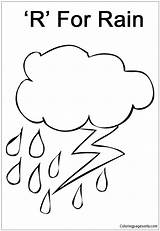 Letter Coloring Rain Bolt Lightning Color Pages Getcolorings Getdrawings sketch template