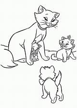 Coloring Pages Aristocats Disney Cat Duchess Color Cats Printable Toulouse Berlioz Cartoon Body Parts Lineart Marie Print Royal Adult Kids sketch template