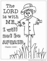 Pages Bible Sunday Verse Sheets Psalm Verses Afraid Worry Scarecrow Mycupoverflows sketch template