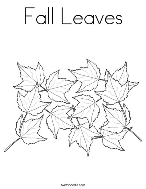 fall leaves coloring page twisty noodle