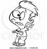 Itchy Scratching Back Cartoon Clipart Boy Coloring Chest His Toonaday Outlined Vector Itch Regarding Notes sketch template
