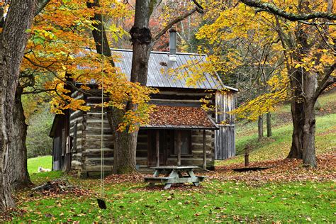 fall country cabin  quaint country cabin surrounded  fa flickr