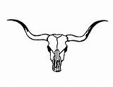 Skull Bull Longhorn Tattoo Stencil Tattoos Skulls Cow Western Sketch Visit sketch template