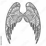Wings Colorare Angel Svg Bianco Vettoriali Dxf sketch template