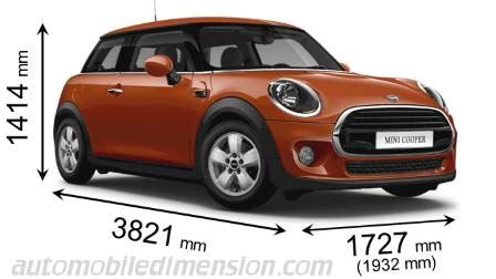 dimensions  mini cars showing length width  height