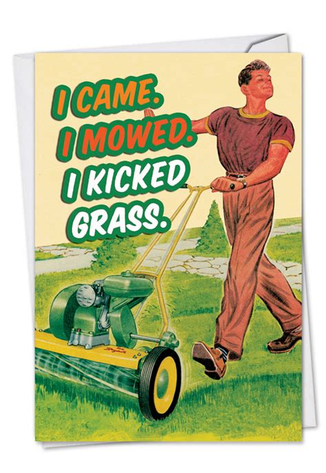 Kick Grass Funny Birthday Card Nobleworks