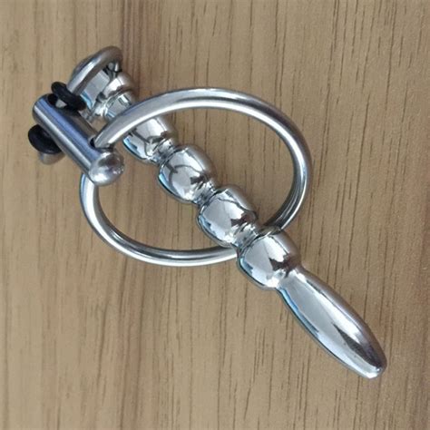 2016 top fashion stainless steel male penis dilator plugs bead insert