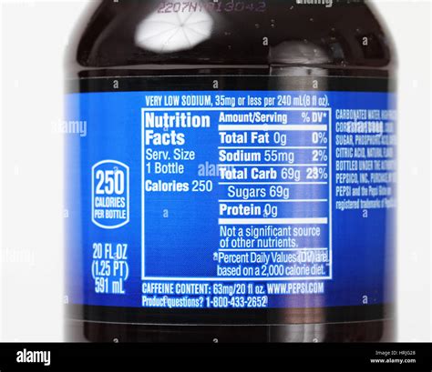 nutrition facts  soda pop soft drink stock photo alamy