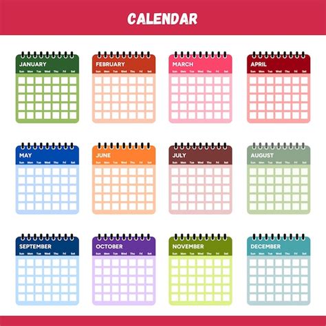 premium vector year calendar