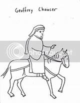 Coloring Chaucer Geoffrey Literary Figures Old Poet 1400 1343 British Name sketch template