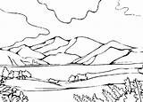 Coloring Pages Hills Mountains Landscape Fr Color Drawing Print Google Mountain Landscapes sketch template