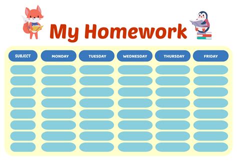 daily homework assignment sheet reportzwebfccom