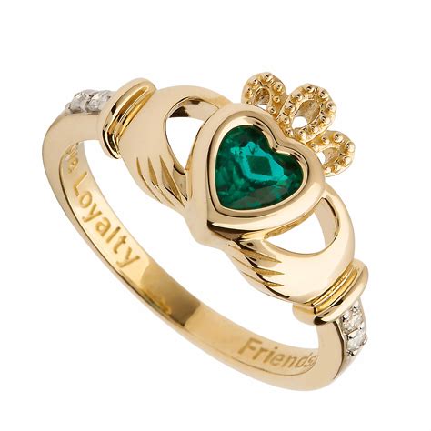 irish ring  gold diamond love loyalty friendship birthstone
