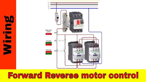 wire  reverse motor control  power circuit youtube