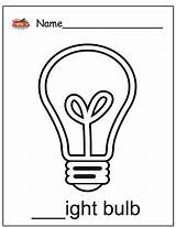 Bulb Light Template Coloring sketch template