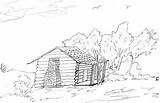Cabin Coloring Log Pages Woods Pioneer Drawing Sketch Lincoln Adults Template House Getdrawings Library Clipart Popular sketch template