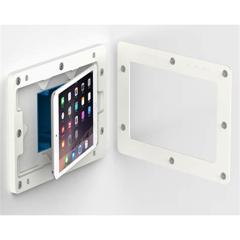white ipad mini   vidamount  wall tablet mount