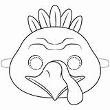 Coloring Turkey Mask Printable Pages Birds Masks Supercoloring Animal Paper Categories sketch template
