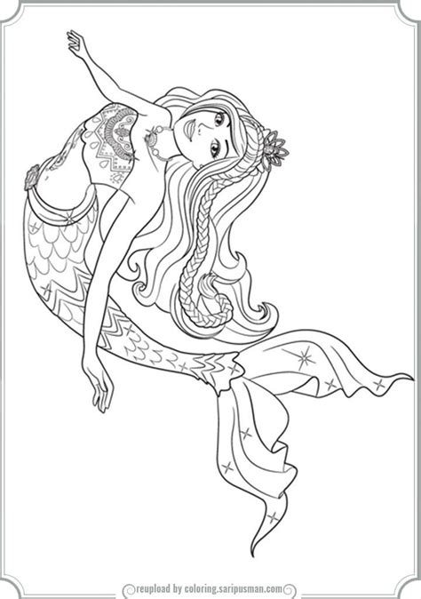 barbie mermaid printable coloring pages