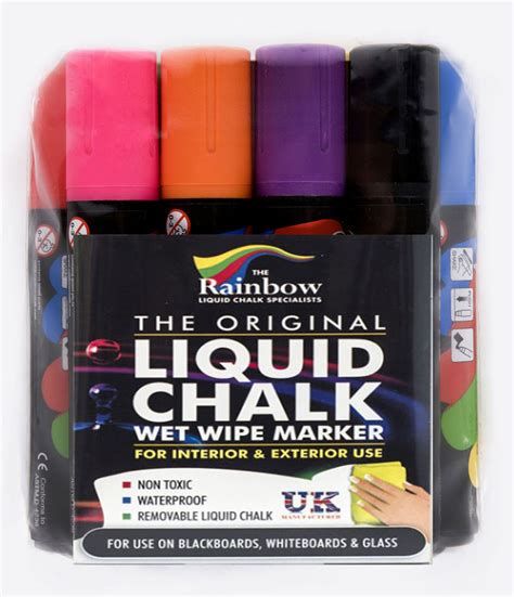 liquid chalk wet wipe mm broad assorted rainbow chalk markers