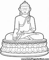 Buddhism Meditative sketch template