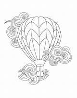 Balon Zentangle Latania Kolorowanka Ilustracja Wektorowa Gorace Powietrze Stylu sketch template