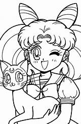 Moon Coloring Pages Sailor Getcolorings Chibi Print sketch template