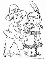 Thanksgiving Native Pilgrims sketch template