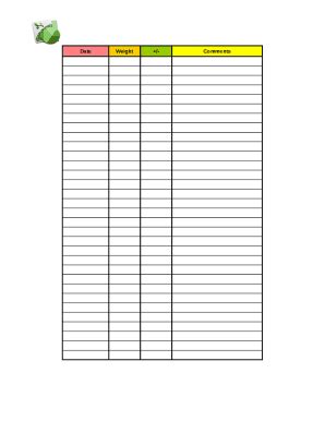 printable weight loss journal form pdffiller