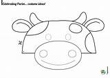 Cow Mask Purim Print Printable Printables Coloring Bw Web Choose Board Template Pages Kids sketch template