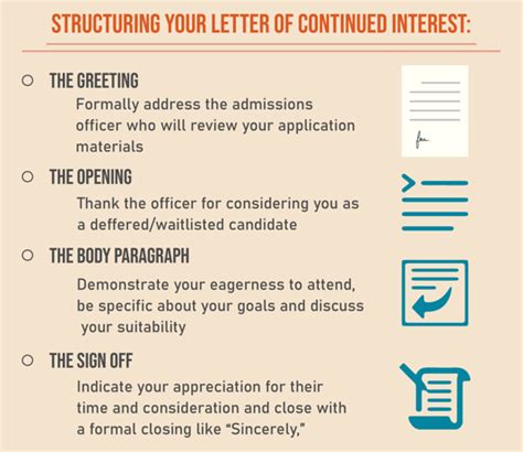 write  letter  continued interest  college